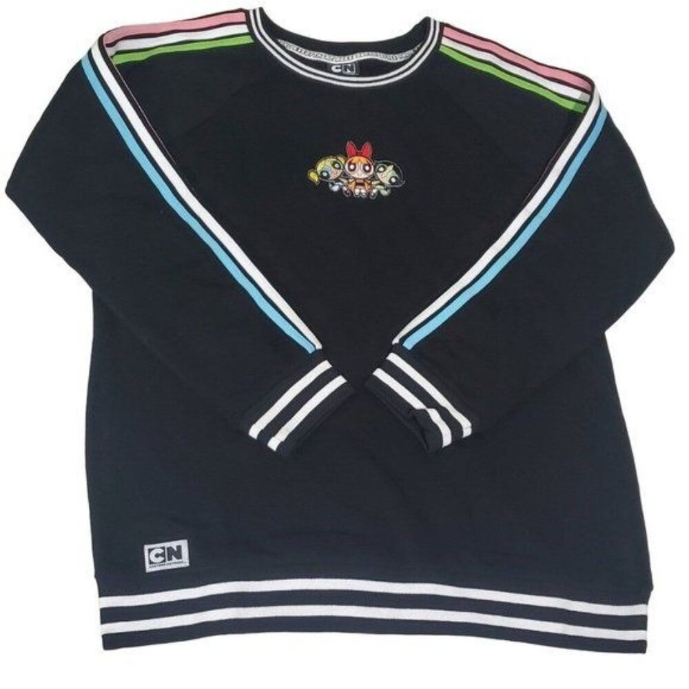 Powerpuff Girls Cartoon network womens sweatshirt Long Sleeve Black‎ Size Large